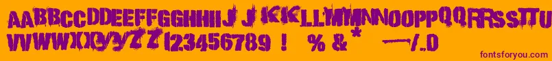 Czcionka PunkKid – fioletowe czcionki na pomarańczowym tle