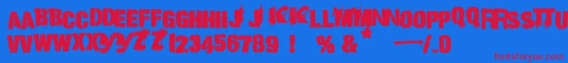 PunkKid Font – Red Fonts on Blue Background