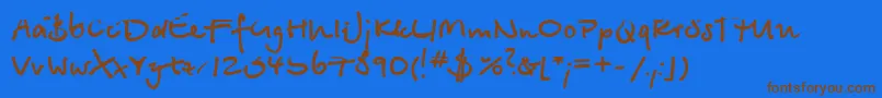 BetinaScriptBold Font – Brown Fonts on Blue Background