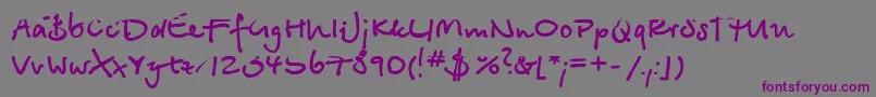 BetinaScriptBold Font – Purple Fonts on Gray Background