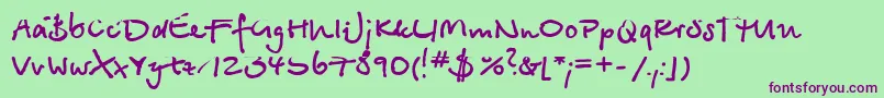 BetinaScriptBold Font – Purple Fonts on Green Background