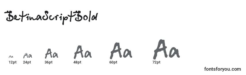 BetinaScriptBold Font Sizes