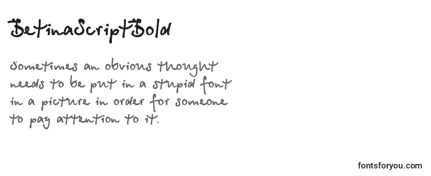 Review of the BetinaScriptBold Font