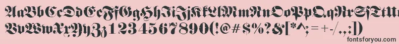 Frakturinkjet2Regular-Schriftart – Schwarze Schriften auf rosa Hintergrund