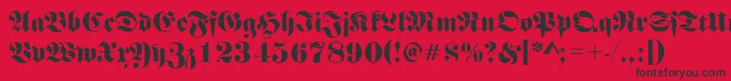 Frakturinkjet2Regular Font – Black Fonts on Red Background