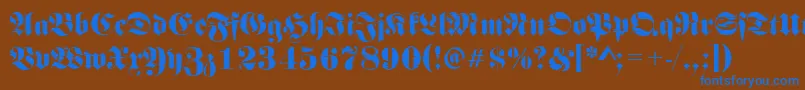 Подробнее о шрифте Frakturinkjet2Regular Шрифт Frakturinkjet2Regular – синие шрифты на коричневом фоне