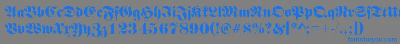 Frakturinkjet2Regular Font – Blue Fonts on Gray Background