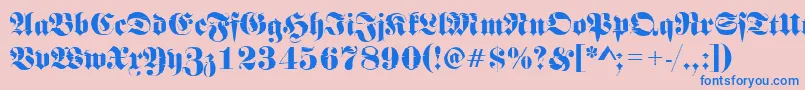 Frakturinkjet2Regular Font – Blue Fonts on Pink Background