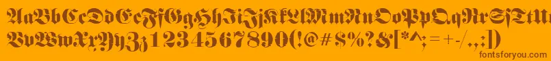 Fonte Frakturinkjet2Regular – fontes marrons em um fundo laranja