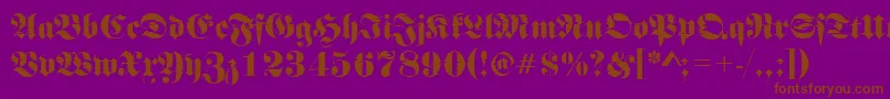 Frakturinkjet2Regular-Schriftart – Braune Schriften auf violettem Hintergrund