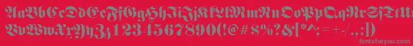 Шрифт Frakturinkjet2Regular – серые шрифты на красном фоне
