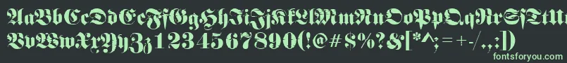 フォントFrakturinkjet2Regular – 黒い背景に緑の文字