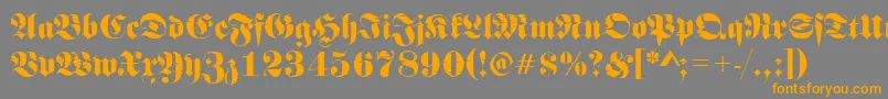 Frakturinkjet2Regular Font – Orange Fonts on Gray Background
