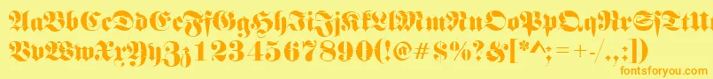 Frakturinkjet2Regular Font – Orange Fonts on Yellow Background