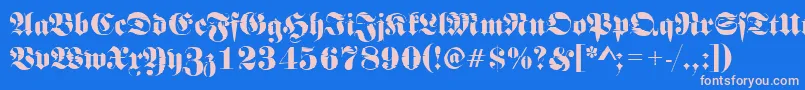 Frakturinkjet2Regular-Schriftart – Rosa Schriften auf blauem Hintergrund