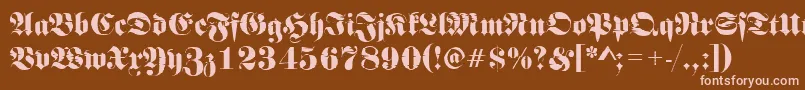 Frakturinkjet2Regular Font – Pink Fonts on Brown Background