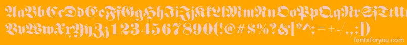 Frakturinkjet2Regular Font – Pink Fonts on Orange Background