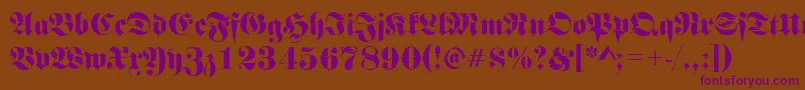 Frakturinkjet2Regular-Schriftart – Violette Schriften auf braunem Hintergrund