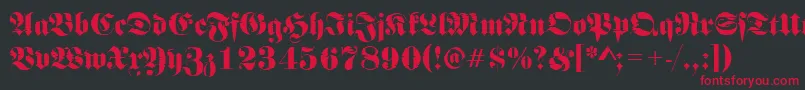 Frakturinkjet2Regular Font – Red Fonts on Black Background