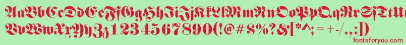 Frakturinkjet2Regular Font – Red Fonts on Green Background