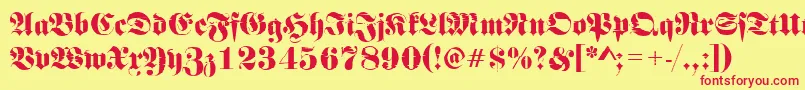 Frakturinkjet2Regular Font – Red Fonts on Yellow Background