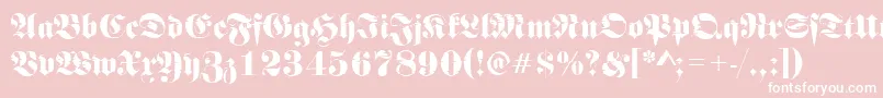 Frakturinkjet2Regular-Schriftart – Weiße Schriften auf rosa Hintergrund