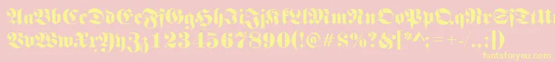 Frakturinkjet2Regular Font – Yellow Fonts on Pink Background