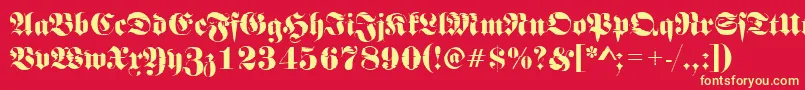 Frakturinkjet2Regular Font – Yellow Fonts on Red Background
