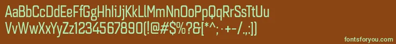 Quarcacondregular-fontti – vihreät fontit ruskealla taustalla