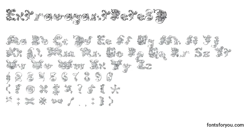 Czcionka ExtravagantPete3D – alfabet, cyfry, specjalne znaki