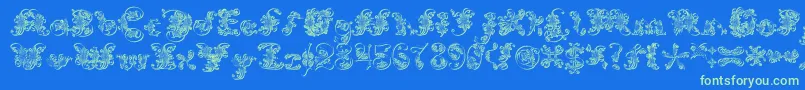 ExtravagantPete3D Font – Green Fonts on Blue Background