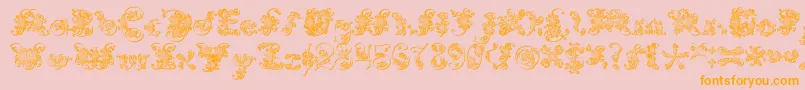 ExtravagantPete3D-Schriftart – Orangefarbene Schriften auf rosa Hintergrund