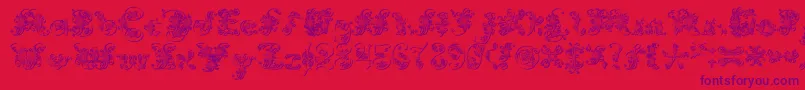 ExtravagantPete3D Font – Purple Fonts on Red Background