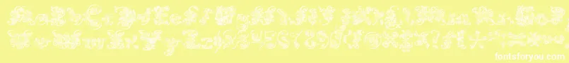 fuente ExtravagantPete3D – Fuentes Blancas Sobre Fondo Amarillo