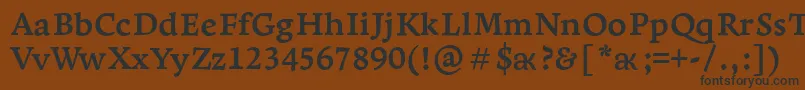 フォントLeksaproBold – 黒い文字が茶色の背景にあります