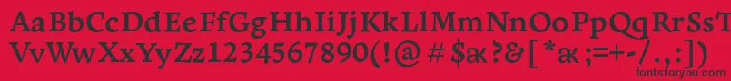 フォントLeksaproBold – 赤い背景に黒い文字