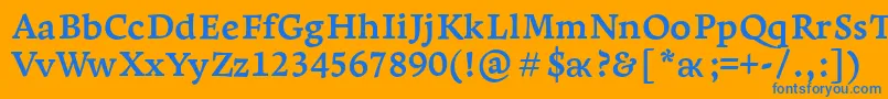 LeksaproBold Font – Blue Fonts on Orange Background