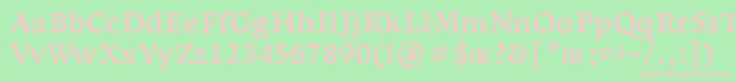 フォントLeksaproBold – 緑の背景にピンクのフォント