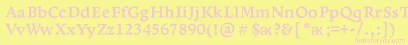LeksaproBold Font – Pink Fonts on Yellow Background