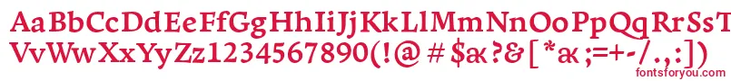 フォントLeksaproBold – 白い背景に赤い文字