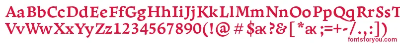 Czcionka LeksaproBold – czerwone czcionki na białym tle