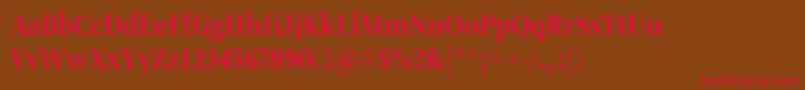 Gretadisnarpromed Font – Red Fonts on Brown Background
