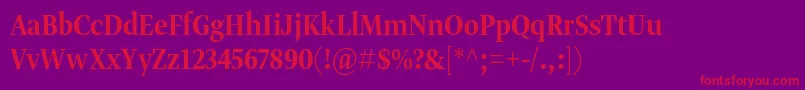 Gretadisnarpromed Font – Red Fonts on Purple Background