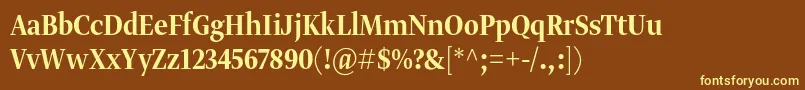 Gretadisnarpromed Font – Yellow Fonts on Brown Background