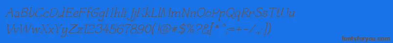 fuente Czaristite Oblique – Fuentes Marrones Sobre Fondo Azul