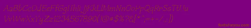 Czaristite Oblique Font – Brown Fonts on Purple Background