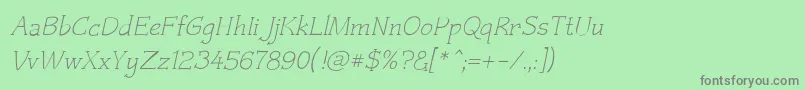 Czaristite Oblique Font – Gray Fonts on Green Background