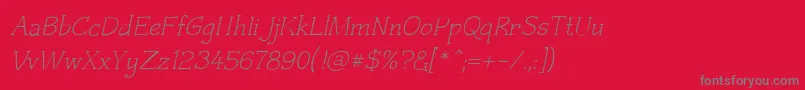 Czaristite Oblique Font – Gray Fonts on Red Background