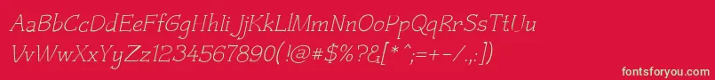 Czaristite Oblique Font – Green Fonts on Red Background
