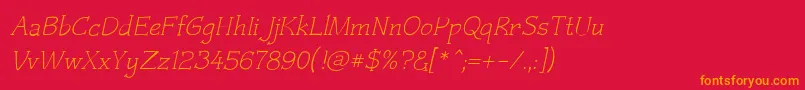 Czaristite Oblique Font – Orange Fonts on Red Background